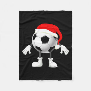 Soccer Player Footballer Santa Claus Christmas Fleece Blanket