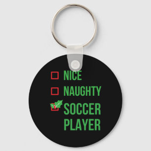Soccer Player Funny Pajama Christmas Keychain