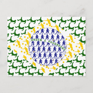 Soccer player Futebol team flag of brazil art gift Postcard