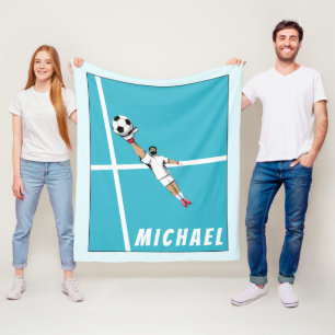 Soccer Player Goalie Goalkeeper Trendy Graphic Fun Fleece Blanket