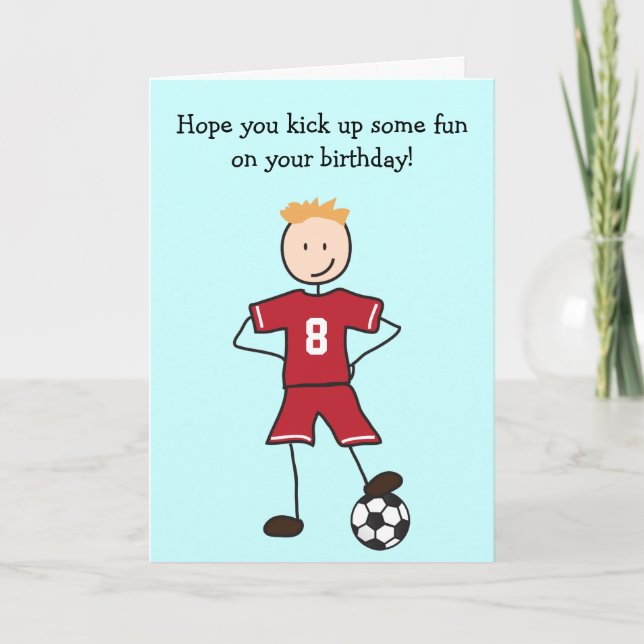 Soccer Player Happy Birthday Card (Front)