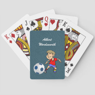 Soccer - Player image and Ball - Personalize Playing Cards