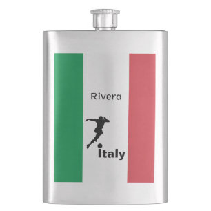 Soccer Player, Italy customizable Hip Flask