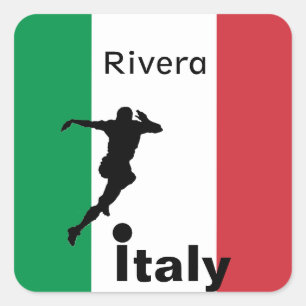 Soccer Player, Italy customizable Square Sticker