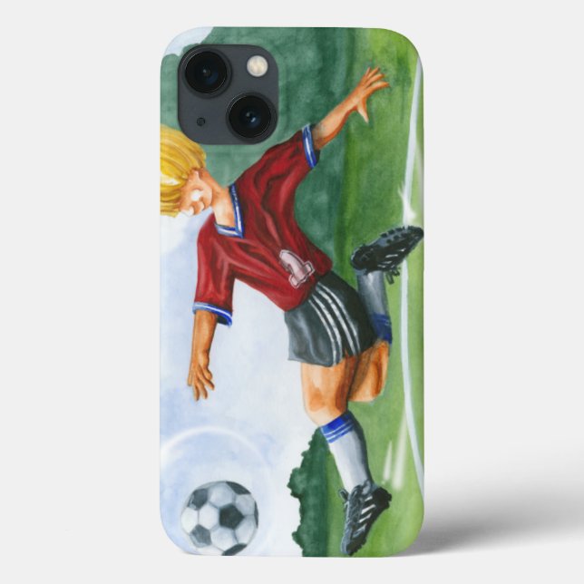 Soccer Player Kicking a Ball by Jay Throckmorton Case-Mate iPhone Case (Back)