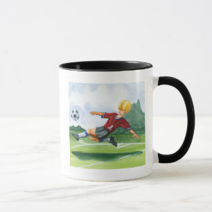 Soccer Player Kicking a Ball by Jay Throckmorton Mug