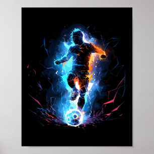 Soccer Player Lightning  Poster