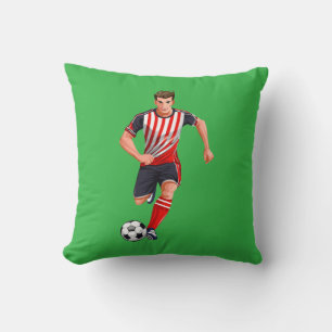 Soccer player man throw pillow
