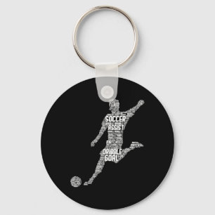 Soccer Player Men Kids Boys Keychain