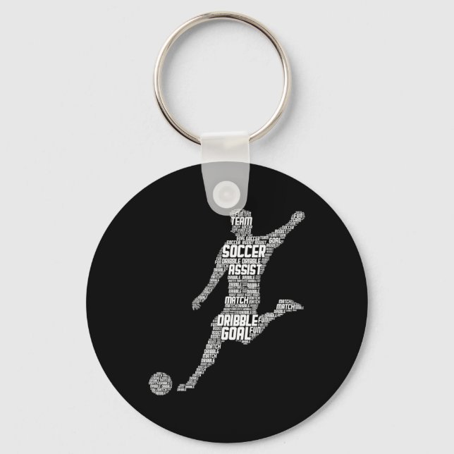 Soccer Player Men Kids Boys  Keychain (Front)