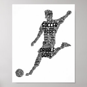 Soccer Player Men Kids Boys  Poster
