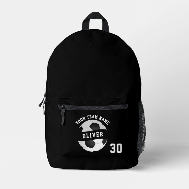 Soccer Player Name Number Team Name Sports Printed Backpack (Front)