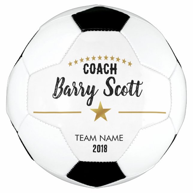 Soccer player name personalised coach soccer ball (Front)