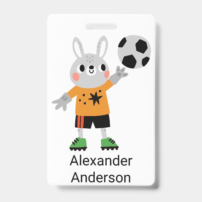 Soccer Player Name Tag Personalize Badge (Front)