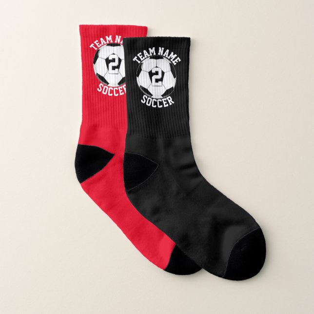 Soccer Player Number, Team Name and Colour Custom Socks (Pair)