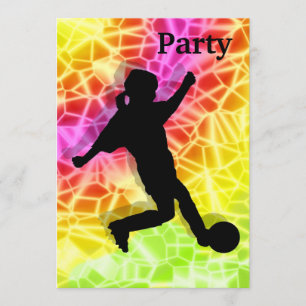 Soccer Player on Fluorescent Mosaic Invite