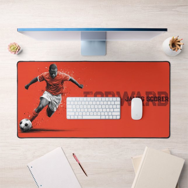 Soccer Player on Red Background (Bureau 1)