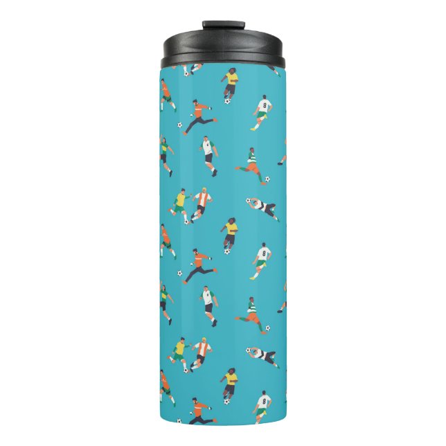 Soccer Player Pattern Thermal Tumbler (Front)