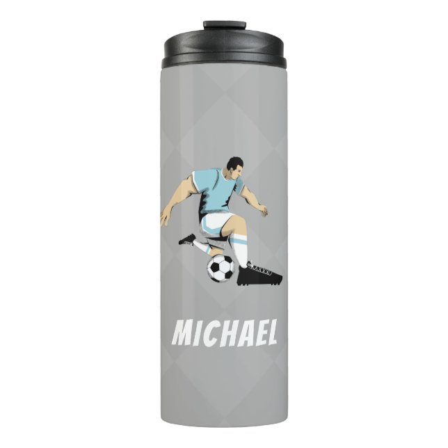 Soccer Player Personalized Modern Stylish Trendy Thermal Tumbler (Front)