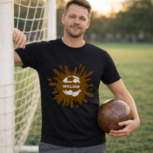 Soccer Player Personalized Name Splash Ball T-Shirt