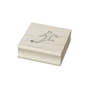 soccer player rubber stamp
