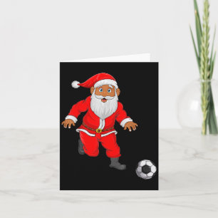 Soccer Player Santa Christmas Pajamas Funny Xmas B Card