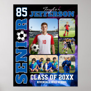 Soccer Player Sports Senior Night Photo Collage Poster