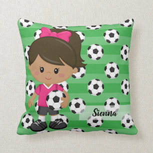 Soccer player throw pillow