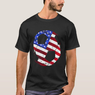 Soccer Player Usa Us American Flag Girls Boys Socc T-Shirt