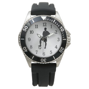 Soccer Player w Black Numbers Sports Watch