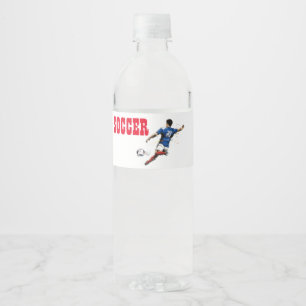Soccer Player  Water Bottle Label