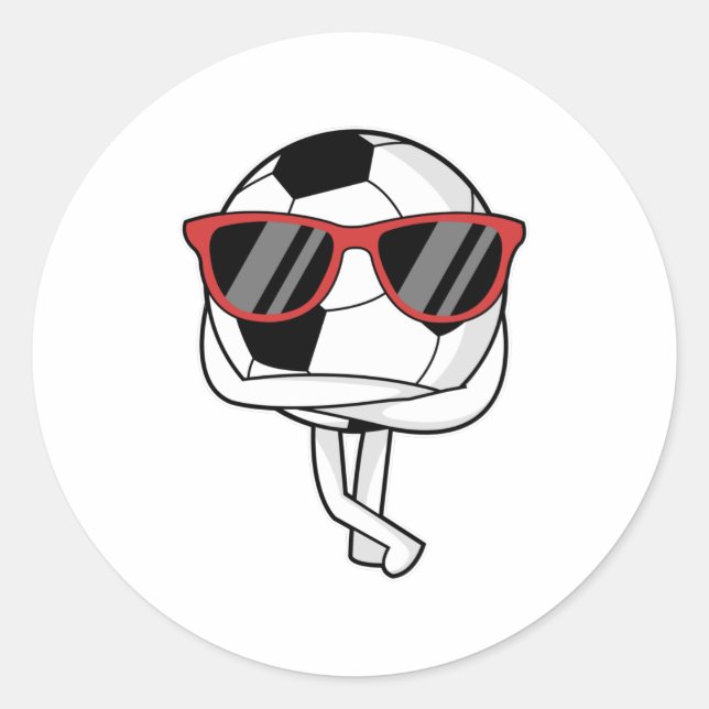 Soccer player with Sunglasses at Soccer Classic Round Sticker (Front)
