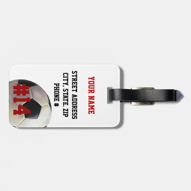 SOCCER PLAYERS LUGGAGE TAG (Back Horizontal)