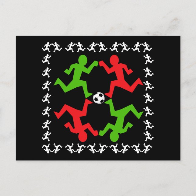 Soccer Players Running to the Ball Pattern Postcard (Front)