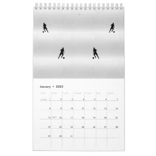 soccer players Single Page SmallCalendar, White Calendar