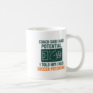 Soccer Potential Chalkboard Coach Quote Design Coffee Mug