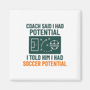 Soccer Potential Chalkboard Coach Quote Design Magnet