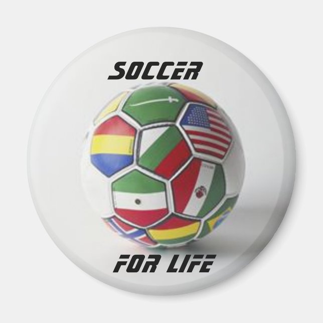 soccer pour la vie aimant pavillon mondial (Devant)