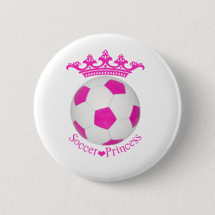 Soccer Princess, Pink Soccer ball 2 Inch Round Button