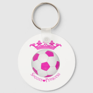 Soccer Princess, Pink Soccer ball Keychain