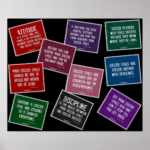 Soccer Quotes 10 Poster Collage in Colours on