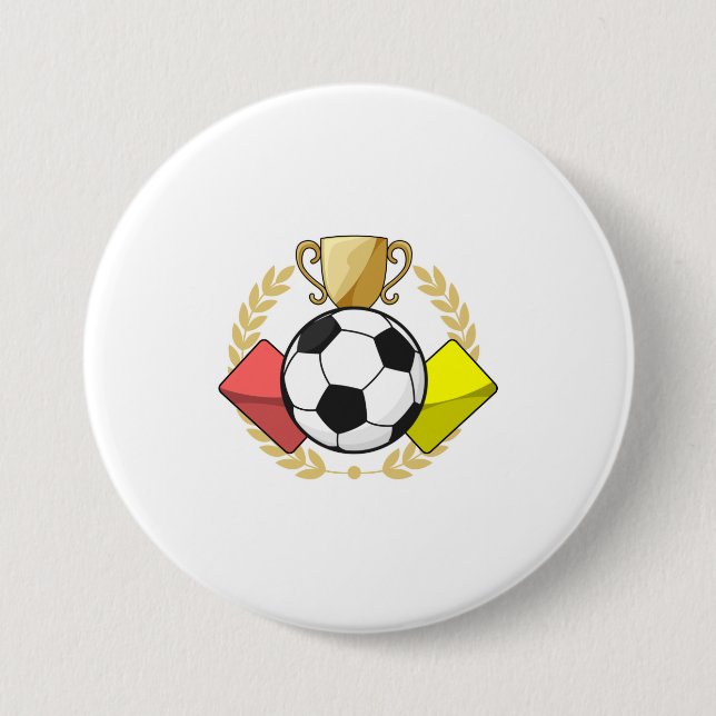 Soccer red & yellow card Trophy 3 Inch Round Button (Front)
