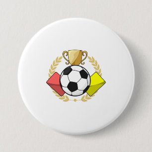 Soccer red & yellow card Trophy 3 Inch Round Button