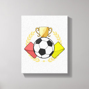 Soccer red & yellow card Trophy Canvas Print