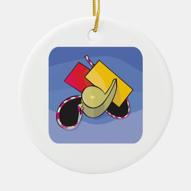 Soccer Referee Ceramic Ornament (Front)