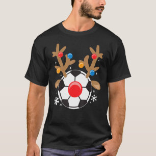 Soccer Reindeer Funny Cute Boy Christmas T-Shirt