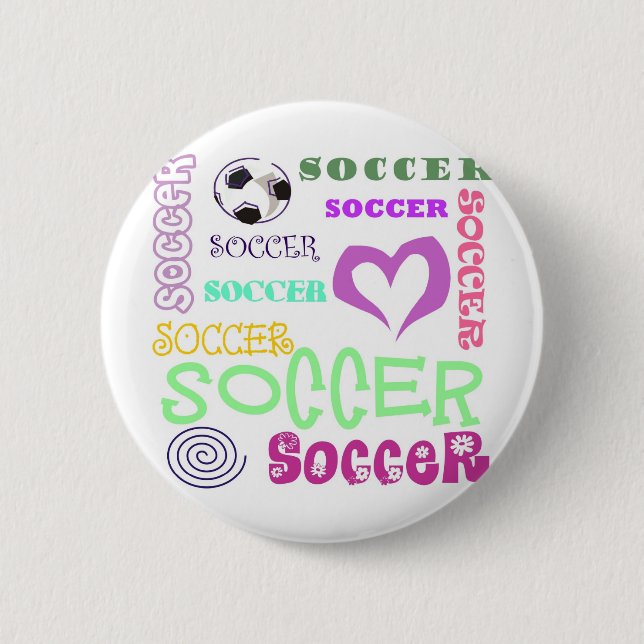 Soccer Repeating 2 Inch Round Button (Front)