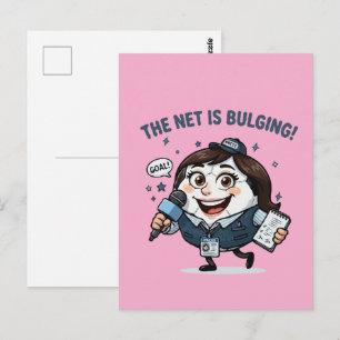Soccer Reporter Mascot Postcard