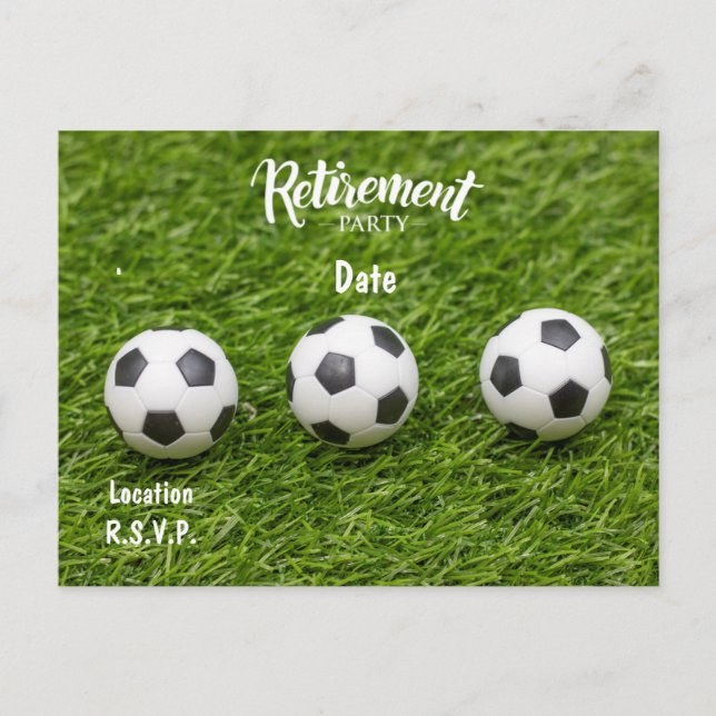 Soccer Retraite Party Invitation sur l'herbe verte (Devant)