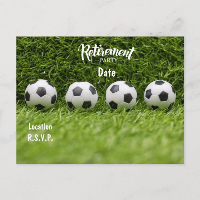 Soccer Retraite Party Invitation sur l'herbe verte (Devant)